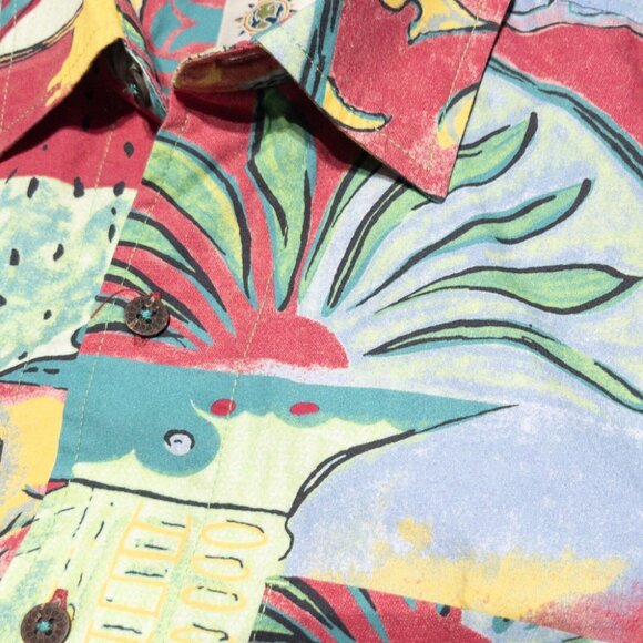 The Territory Ahead Colorful Shirt Men's Large Abstract Art Hawaiian Geometric - Picture 6 of 12